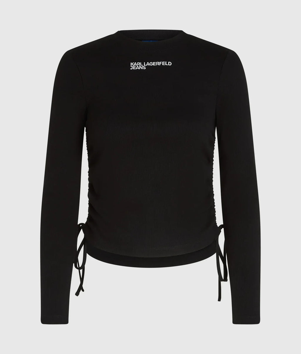 KARL RUCHED RIBBED TOP