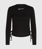 KARL RUCHED RIBBED TOP