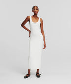 KARL RIB-KNIT SLEEVELESS DRESS