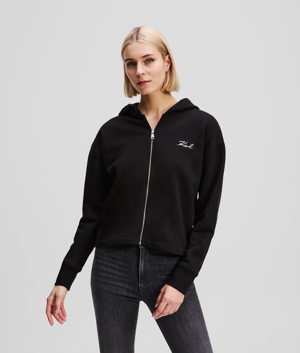 KARL SIGNATURE ZIP-UP HOODIE