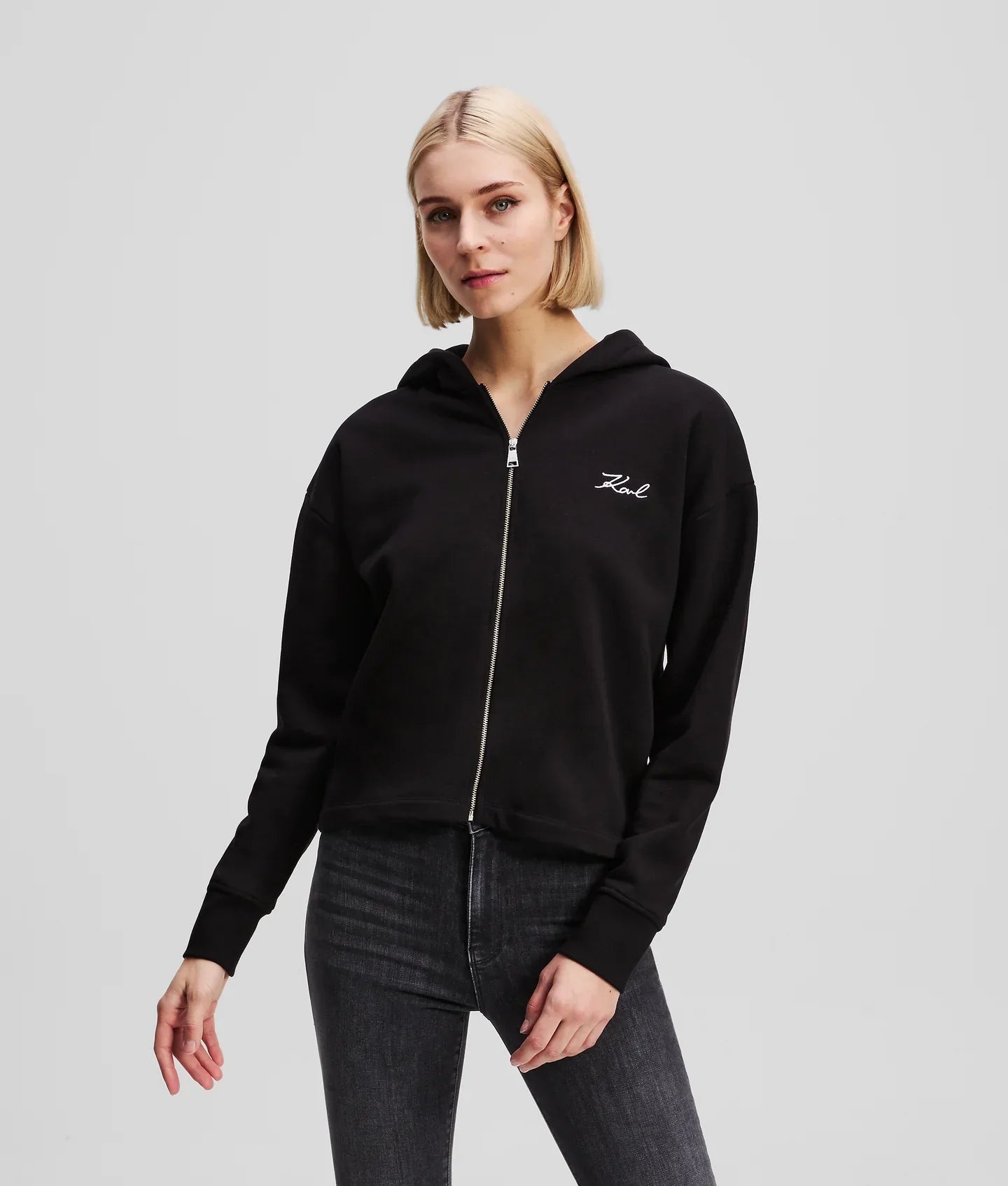 KARL SIGNATURE ZIP-UP HOODIE