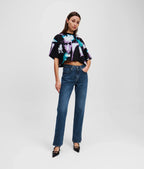 KARL SPLIT-HEM HIGH-RISE STRAIGHT JEANS