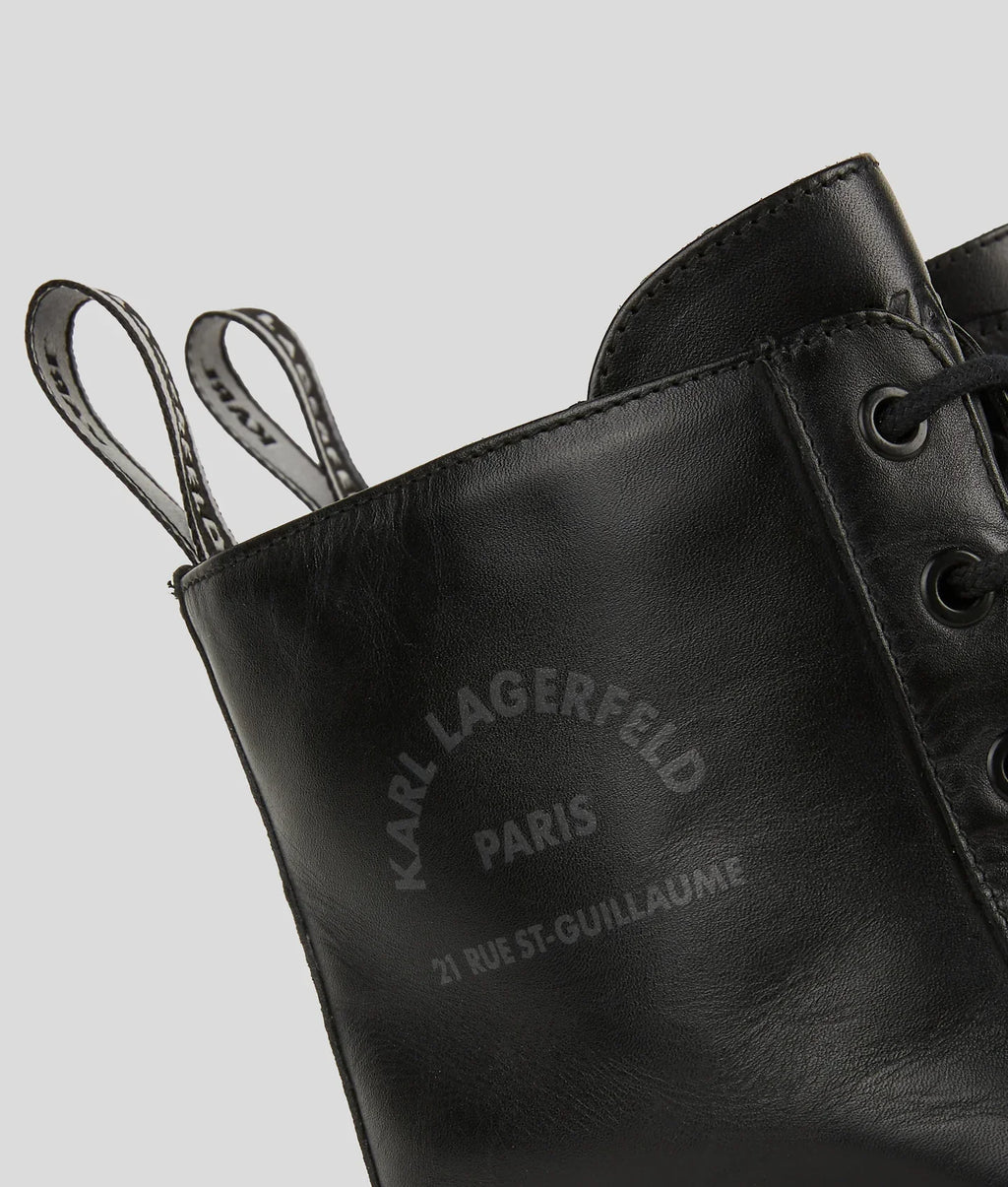 KARL BURLY BIKER LACE-UP BOOTS