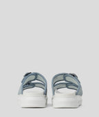 KARL KAPRI DENIM RHINESTONE SANDALS